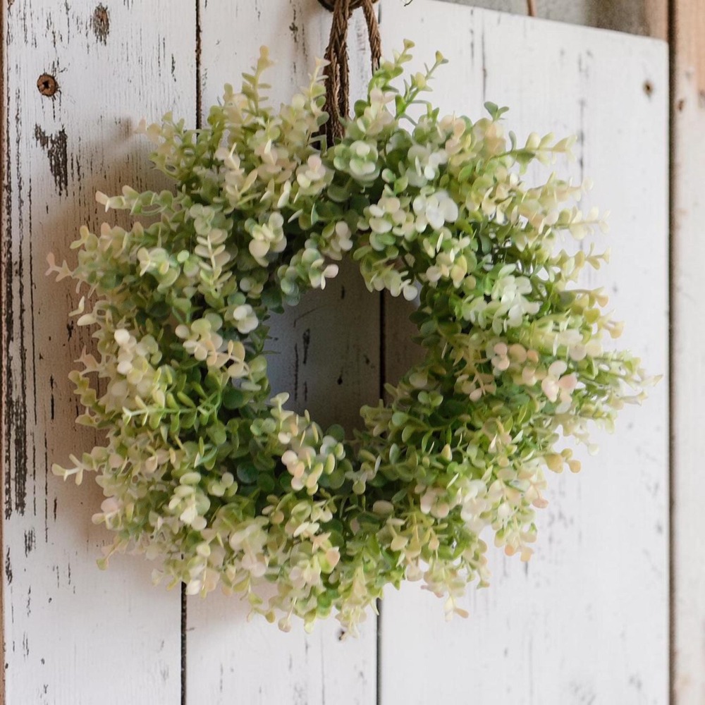 Small Eucaluptus Wreath, Pink and Sage Green, Accent, Home Decor,‎ Romantic